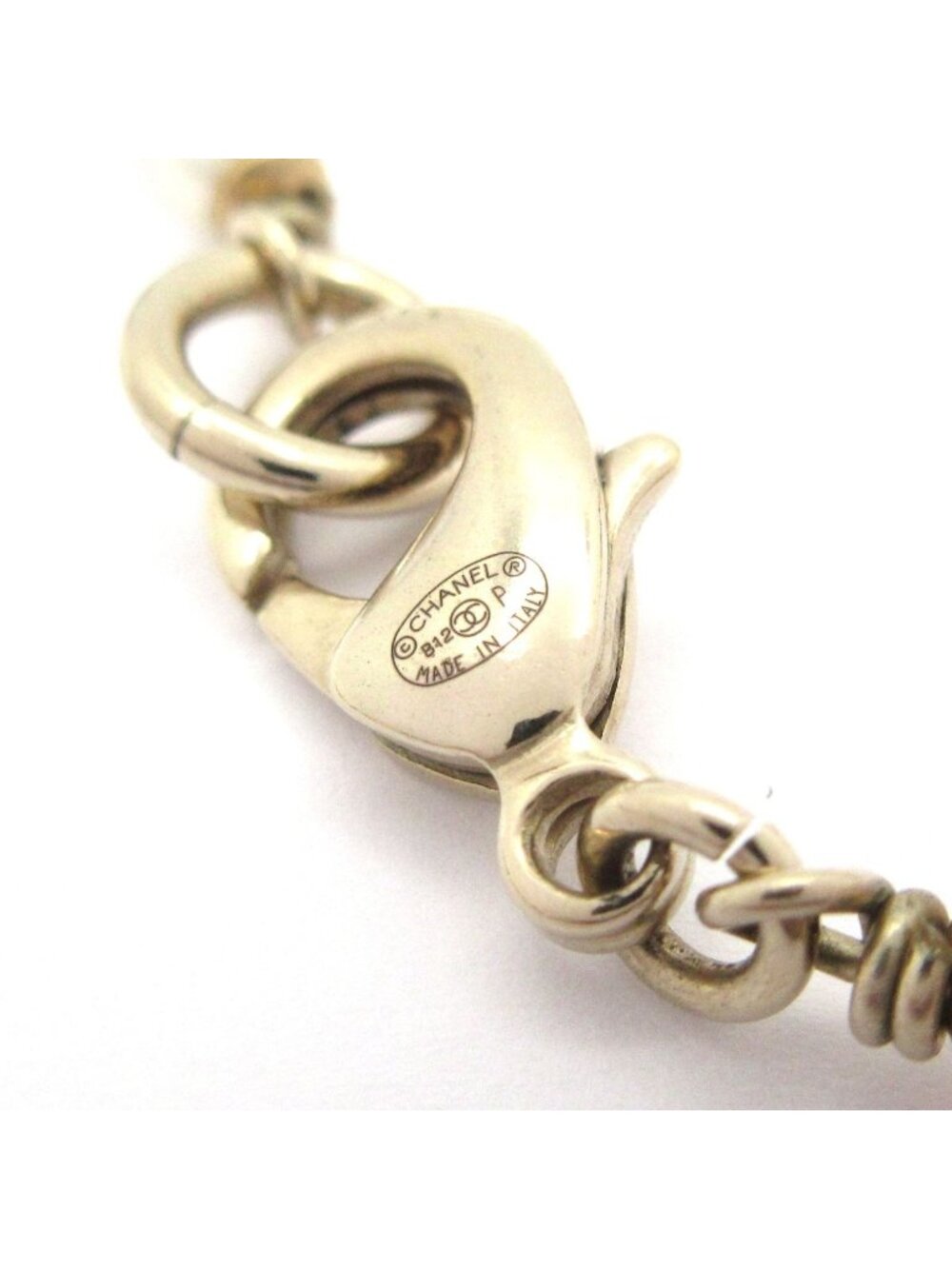 Chanel Necklace Gold Light Purple Multi Long CC Logo - Picture 5 of 7